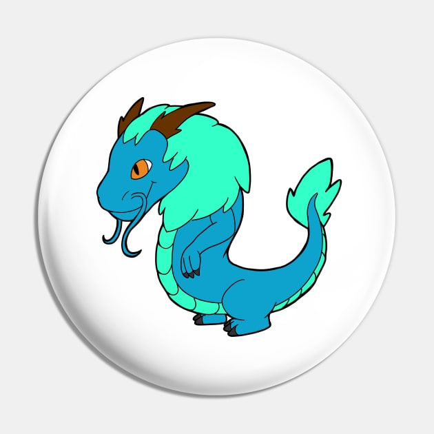 Blue Chinese Dragon Pin by Adastumae