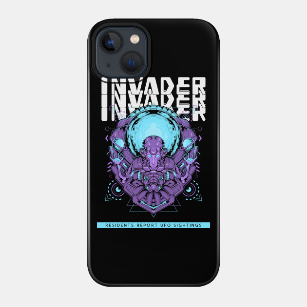 Alien Invader Design I Glitch Aliens UFO Day - Anomaly - Phone Case