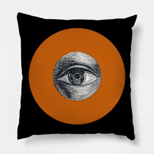 Halloween All Seeing Eye, Signs, and Omens - Orange and Black Pillow