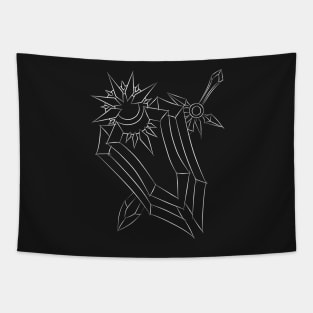 Leona Shield & Sword (White) Tapestry