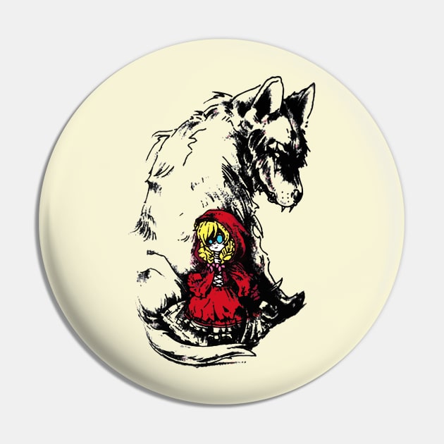 The Red Riding Hood & The Wolf Pin by ShadesArts