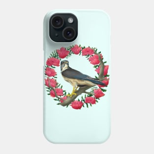 The Merlin Bird on Pink Flowers Phone Case