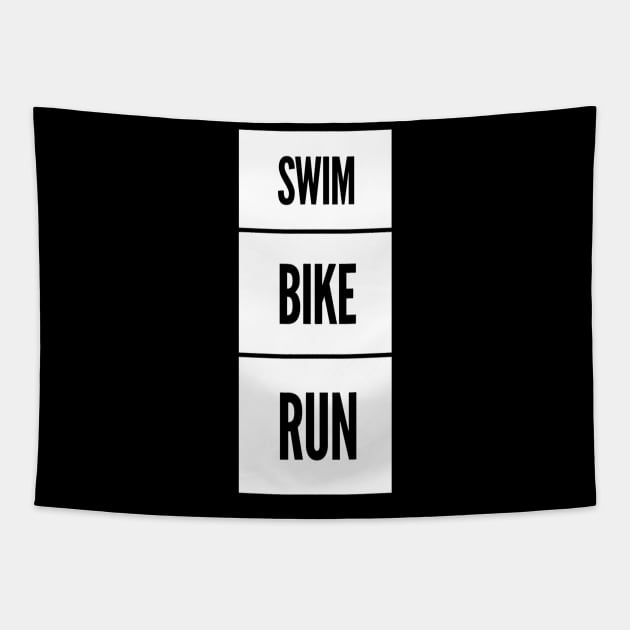 Swim Bike Run Triathlon Tapestry by DesignsbyZazz