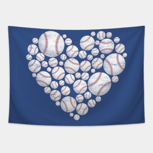 Baseball Heart Design For Baseball Lovers Tapestry