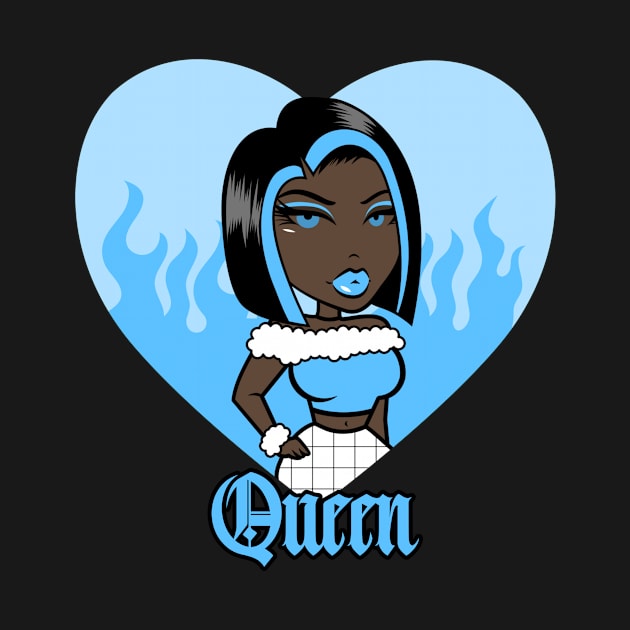 Queen Doll girl Light Blue v3.3 by Just In Tee Shirts