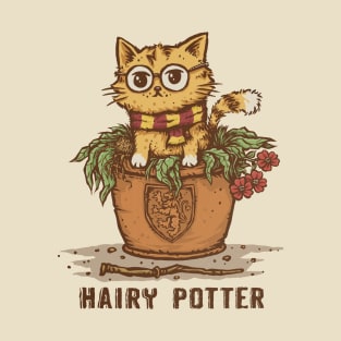 Hairy Cat in a Pot T-Shirt