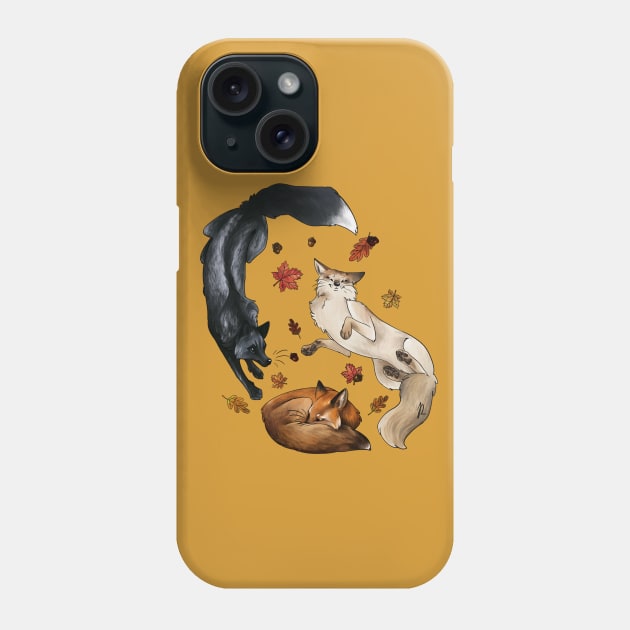 Autumn Foxes Phone Case by Jaime Ricciardi