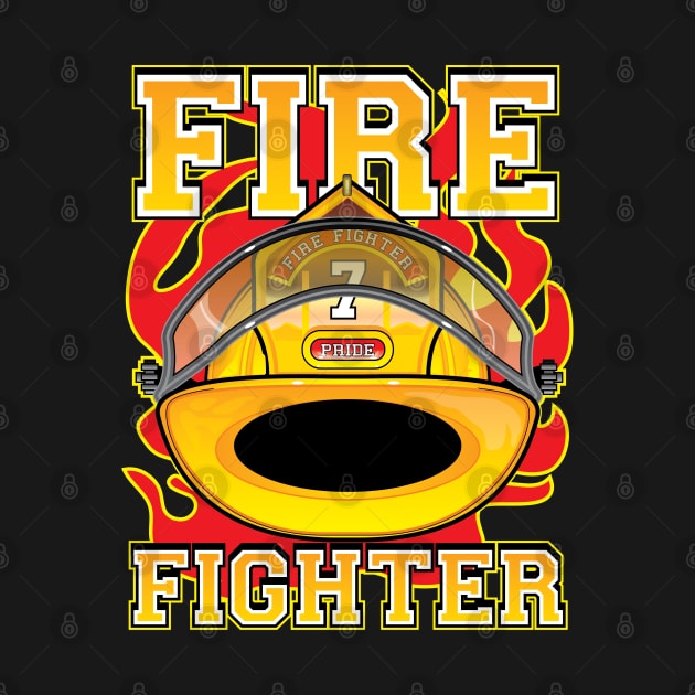 Fire Fighter Yellow Helmet by eShirtLabs