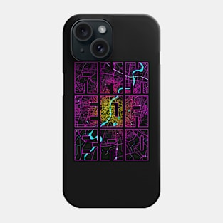 Ahmedabad, India City Map Typography - Neon Phone Case