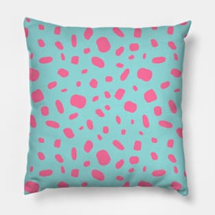 Pink terrazo over turquoise Pillow