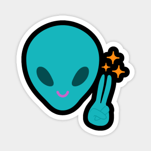 Alien Peace Sign Magnet