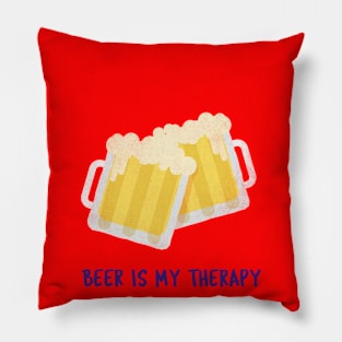 Beer Is My Theraphy Pillow