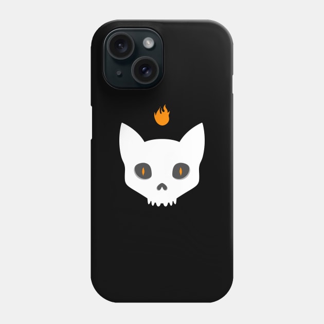 Cat Skull Phone Case by Skeware