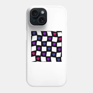 Floral Checker Board - Bisexual Pride Phone Case