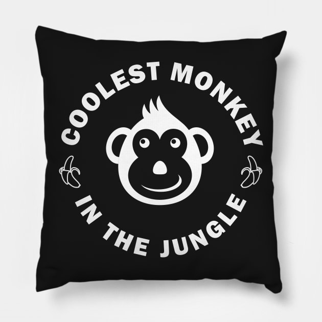 Coolest monkey in the jungle - Monkey face Pillow by CMDesign
