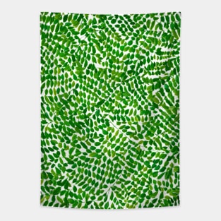 Green Leaf Strands Pattern Artwork, Hand Painted and Digitally Enhanced Tapestry