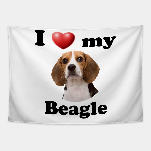 I Love My Beagle Tapestry by Naves