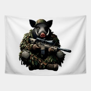 Sniper Wild Boar Tapestry
