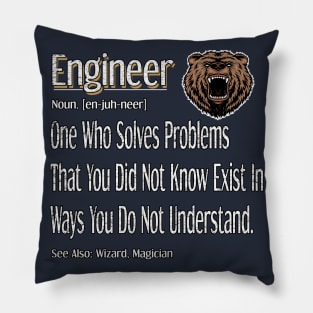 Funny Engineer Definition Awesome Engineering Gift For Bear Lovers Pillow