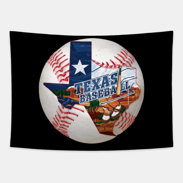 Texas Baseball Tapestry by Inktopolis