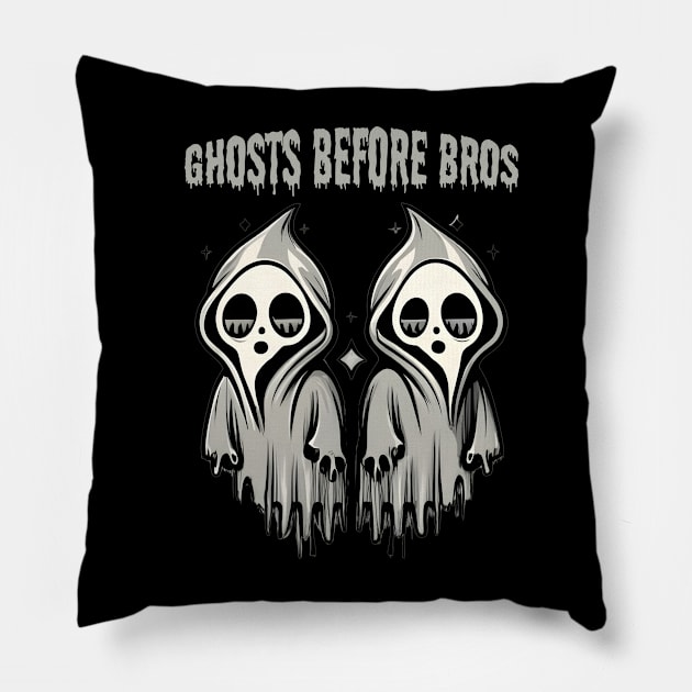 Ghosts Before Bros Pillow by MetalByte