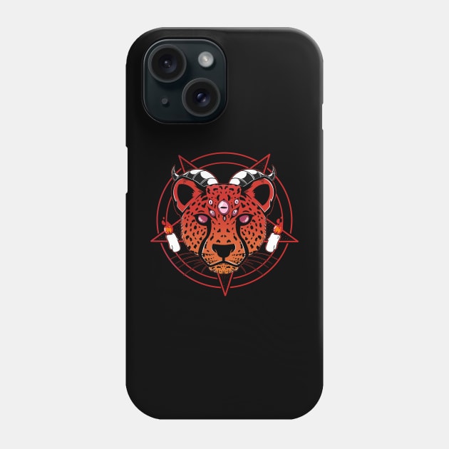 Leopard Demon Phone Case by Artthree Studio