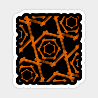 Orange hexagons Magnet