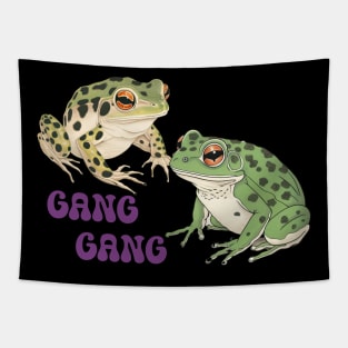 Gang Gang Frog Funny Cute Japanese Art Style Ukiyoe Meme Viral Tapestry