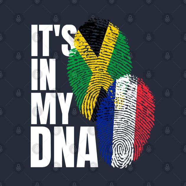 French And Jamaican Mix DNA Heritage Flag Gift by Just Rep It!!