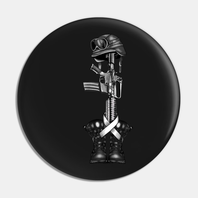 Soldier Memorial Statue Pin by JadesCanvas