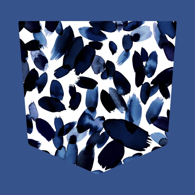 Pocket - WATERCOLOR PETAL STAINS INDIGO by ninoladesign