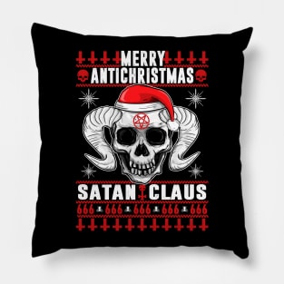 Merry Antichristmus - Satan Claus Ugly Xmas Sweater Pillow