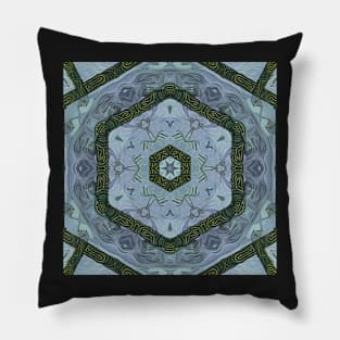 Abstract Sci-fi bio-tech Kaleidoscope pattern (Seamless) 6 Pillow