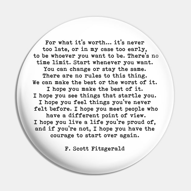 For What It's Worth, Life Quote, F Scott Fitzgerald Quote Pin by PrettyLovely