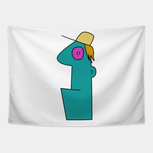 Cartoon abstract face Tapestry