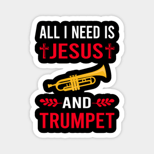 I Need Jesus And Trumpet Magnet