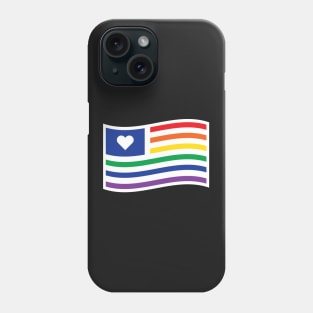Gay Rights Pride Flag With Heart Phone Case
