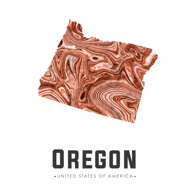 Oregon state map abstract brown by StudioGrafiikka