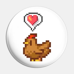 Stardew Valley Happy Brown Chicken Pin