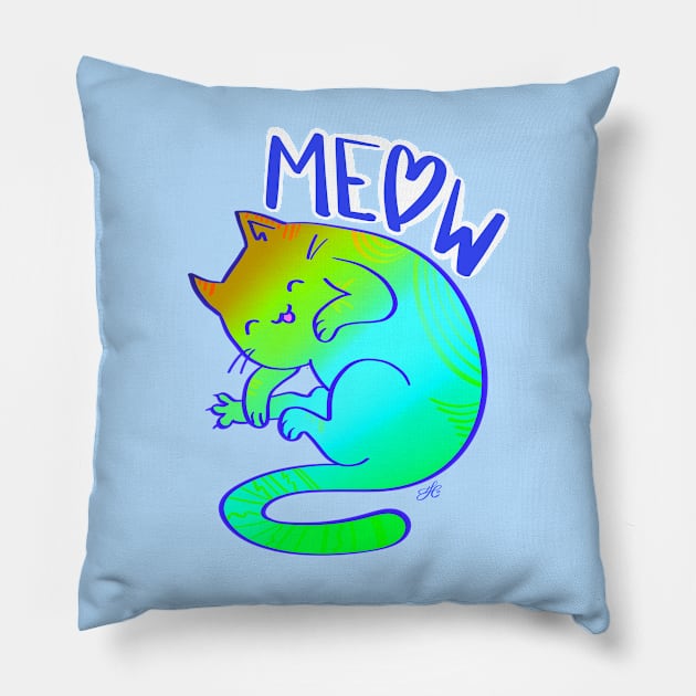 Cat’s Meow Pillow by Toni Tees