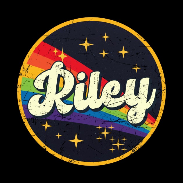 Riley // Rainbow In Space Vintage Grunge-Style by LMW Art