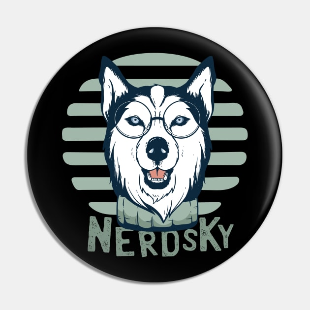 Siberian Husky Nerd, Nerdsky Pin by 2P-Design