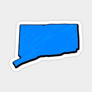 Bright Blue Connecticut Outline Magnet