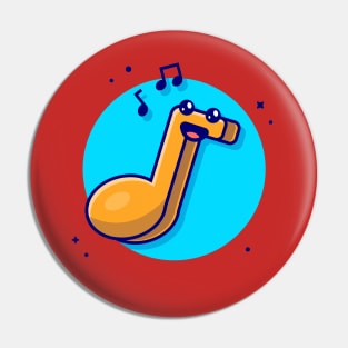 Cute Kawaii Music Note Cartoon Vector Icon Illustration (2) Pin