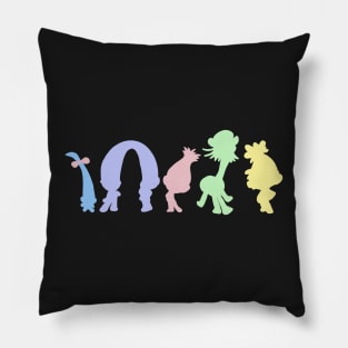 Pastel Trolls Outline Pillow