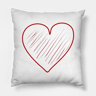 Red heart shaded. Love symbol. Valentine's Day. Pillow