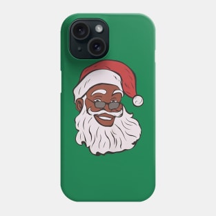 Black African American Santa Xmas Phone Case