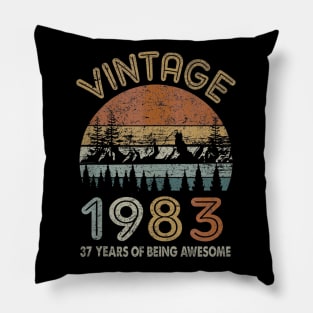 37 Years Old Retro Vintage 1983 37th Birthday Gifts Pillow