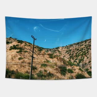 Desert Road Trip Window Reflection Tapestry