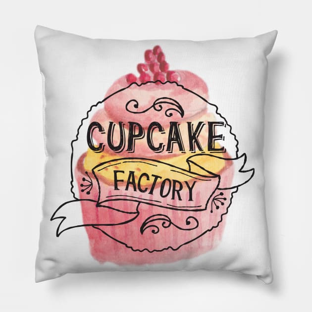 Cupcake Factory sweet design Pillow by NJORDUR